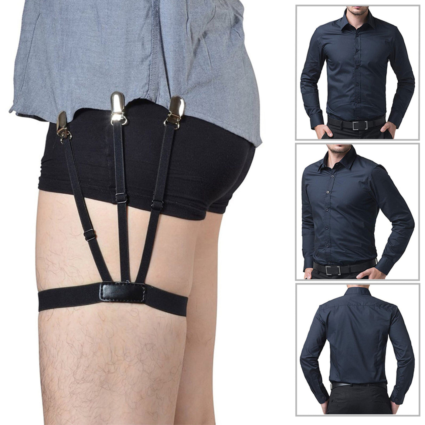 Black Shirt Stays-Shirt Holder Suspenders